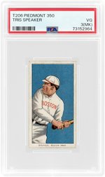 1909-11 T206 PIEDMONT 350 TRIS SPEAKER (HOF) ROOKIE CARD PSA 3 (MK) VG.