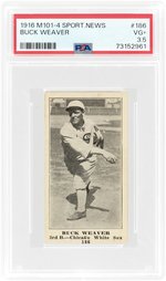 1916 M101-4 SPORTING NEWS #186 BUCK WEAVER SPORTING NEWS BACK PSA 3.5 VG+.