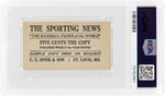 1916 M101-4 SPORTING NEWS #186 BUCK WEAVER SPORTING NEWS BACK PSA 3.5 VG+.