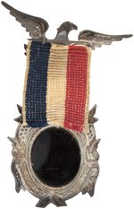 RARE McCLELLAN 1864 CAMPAIGN FERROTYPE RIBBON BADGE.