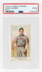 1910 E91 AMERICAN CARAMEL HONUS WAGNER (HOF) SET C PSA 2 GOOD.