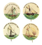 NEAR SET CIRCA 1896 OF "WINNER OF AMERICA'S CUP" BUTTONS FROM POTTER COLLECTION.