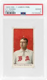 1909 E90-1 AMERICAN CARAMEL CY YOUNG (HOF) (BOSTON) PSA 2 GOOD.