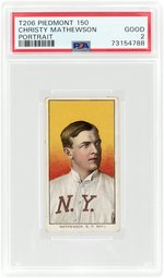 1909-11 T206 PIEDMONT 150 CHRISTY MATHEWSON (HOF) PORTRAIT PSA 2 GOOD.