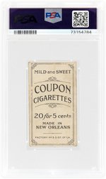 1914 T213 COUPON CIGARETTES TY COBB (HOF) TYPE 2 BAT OFF SHOULDER PSA 1 POOR.