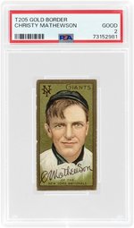 1911 T205 GOLD BORDER PIEDMONT CHRISTY MATHEWSON (HOF) PSA 2 GOOD.