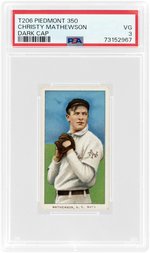 1909-11 T206 PIEDMONT 350 CHRISTY MATHEWSON (HOF) DARK CAP PSA 3 VG.