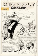 KID COLT OUTLAW #77 COMPLETE FIVE PAGE STORY ORIGINAL ART BY JACK KELLER.