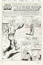 KID COLT OUTLAW #111 COMPLETE CHAPTER 1 OF 3 ORIGINAL ART PAGES BY JACK KELLER.