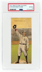 1911 T201 MECCA DOUBLE FOLDERS SAM CRAWFORD(HOF)/TY COBB (HOF) PSA 2 GOOD.