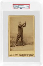 1888 N173 OLD JUDGE CABINETS BILL SHINDLE CATCH HANDS ABOVE HEAD PSA 2.