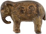 McKINLEY & ROOSEVELT 1900 JUGATE FIGURAL ELEPHANT STILL BANK.