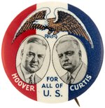 HOOVER & CURTIS 1932 FOR ALL OF U.S. JUGATE BUTTON HAKE #3.