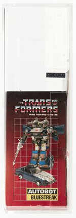 TRANSFORMERS (1984) SERIES 1 CAR - BLUESTREAK AFA 75 EX+/NM (TRADEMARK LOGO, RUBSIGN).