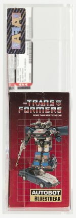 TRANSFORMERS (1984) SERIES 1 CAR - BLUESTREAK AFA 75 EX+/NM (TRADEMARK LOGO, RUBSIGN).