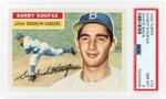 1956 TOPPS #79 SANDY KOUFAX (HOF) WHITE BACK PSA 8 NM-MT.