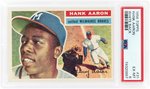 1956 TOPPS #31 HANK AARON (HOF) WHITE BACK PSA 6 EX-MT.