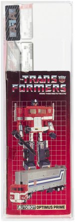 TRANSFORMERS (1984) SERIES 1 - OPTIMUS PRIME AFA 80 NM (ERROR BOX/LIGHT BLUE TRAILER).