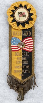 BRYAN: ELABORATE MARYLAND DELEGATE BADGE FROM THE 1908 DENVER DEMOCRATIC CONVENTION.