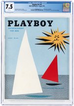 PLAYBOY VOL. 1 #9 AUGUST 1954 CGC 7.5 VF-.