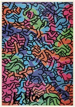 KEITH HARING SIGNED POSTCARD.