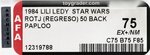 LILI LEDY STAR WARS: RETURN OF THE JEDI/LA GUERRADE LAS GALAXIAS: EL REGRESSO DEL JEDI (1984) - PAPLOO 50 BACK AFA 75 EX+/NM.