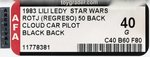 LILI LEDY STAR WARS: RETURN OF THE JEDI/LA GUERRADE LAS GALAXIAS: EL REGRESSO DEL JEDI (1983) - CLOUD CAR PILOT 50 BACK AFA 40 GOOD.