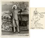 WIZARD OF OZ - RAY BOLGER SIGNED PAIR WITH SCARECROW SKETCH.