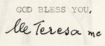 MOTHER TERESA TYPED & SIGNED NOTE MISSIONARIES OF CHARITY.