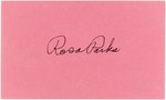 ROSA PARKS CIVIL RIGHTS ACTIVIST SIGNED INDEX CARD.