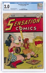 SENSATION COMICS #58 OCTOBER 1946 CGC 2.0 GOOD.