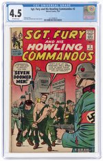 SGT. FURY AND HIS HOWLING COMMANDOS #2 JULY 1963 CGC 4.5 VG+.