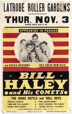 BILL HALEY AND HIS COMETS 1955 ROCK AROUND THE CLOCK LATROBE, PENNSYLVANIA CONCERT POSTER.