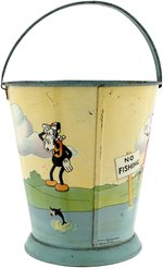 MICKEY MOUSE & FRIENDS RARE "NO FISHING" SAND PAIL.