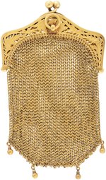 18K YELLOW GOLD MESH PURSE.