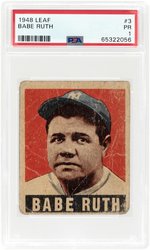 1948 LEAF #3 BABE RUTH (HOF) PSA 1 POOR.