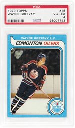 1979-80 TOPPS #18 WAYNE GRETZKY (HOF) ROOKIE CARD PSA 4 VG-EX.