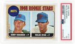 1968 TOPPS #177 METS ROOKIE STARS JERRY KOOSMAN/NOLAN RYAN (HOF) ROOKIE CARD PSA 5 EX.