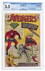 AVENGERS #2 NOVEMBER 1963 CGC 3.5 VG-.