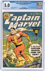 CAPTAIN MARVEL ADVENTURES #12 JUNE 1942 CGC 5.0 VG/FINE.