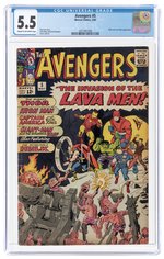 AVENGERS #5 MAY 1964 CGC 5.5 FINE-.