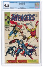 AVENGERS #58 NOVEMBER 1968 CGC 4.5 VG+.