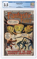 FANTASTIC FOUR #8 NOVEMBER 1962 CGC 3.5 VG- (FIRST PUPPET MASTER & ALICIA MASTERS).