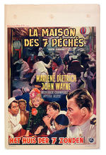 JOHN WAYNE MARLENE DIETRICH “SEVEN SINNERS” FOREIGN FILM POSTER.