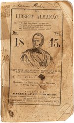 JAMES G. BIRNEY ANTI-SLAVERY THE LIBERTY ALMANAC NO. TWO 1845.