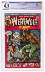 WEREWOLF BY NIGHT #1 SEPTEMBER 1972 CGC RESTORED 4.5 SLIGHT (C-1) VG+.