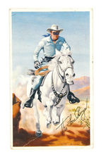 "THE LONE RANGER PICTURE COLORING CONTEST" RECEIPT OF ENTRY POSTCARD BOXED DECCA RECORD SET.