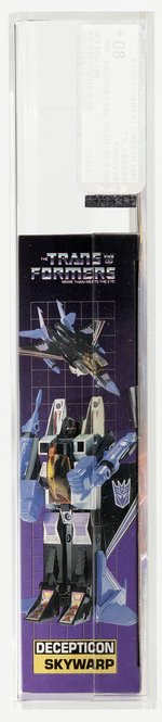 TRANSFORMERS (1984) SERIES 1 JET - SKYWARP AFA 80+ NM (TRADEMARK LOGO/NO RUBSIGN/DARK GRAY BORDER).