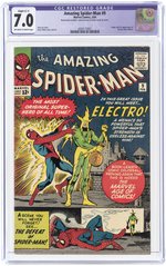 AMAZING SPIDER-MAN #9 FEBRUARY 1964 CGC RESTORED 7.0 SLIGHT (C-1) FINE/VF (FIRST ELECTRO).