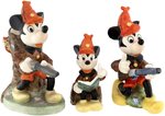 MICKEY MOUSE AS HUNTER GOEBEL FIGURINE TRIO